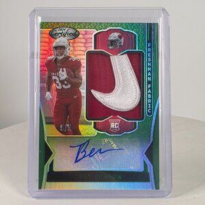 2024 Panini Certified Freshman Fabric Trey Benson Rookie Card 5/5 Patch Auto Nik